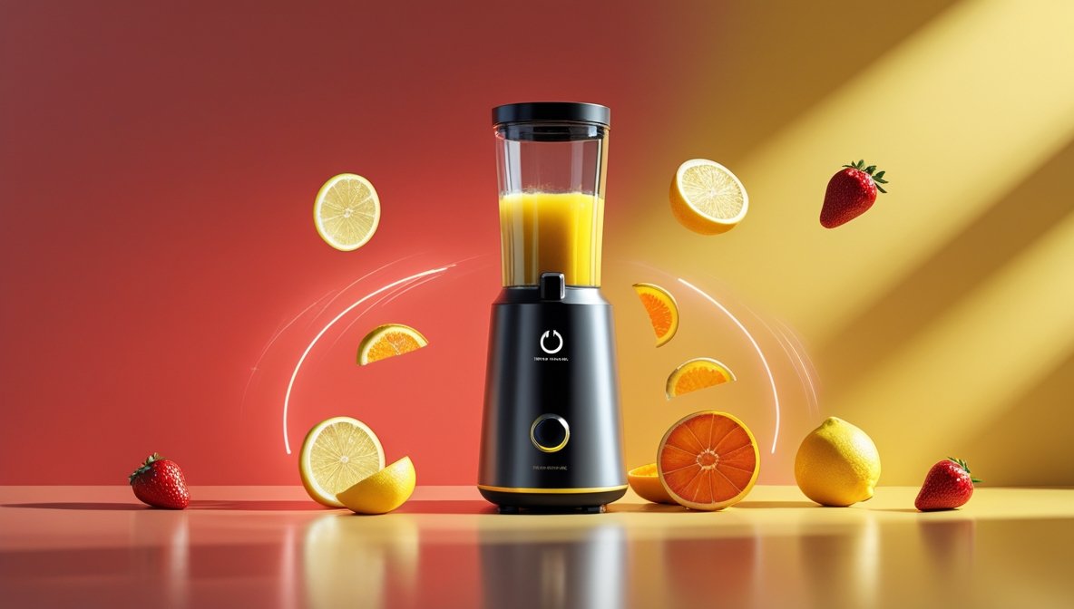 Minimalist red yellow blender banner